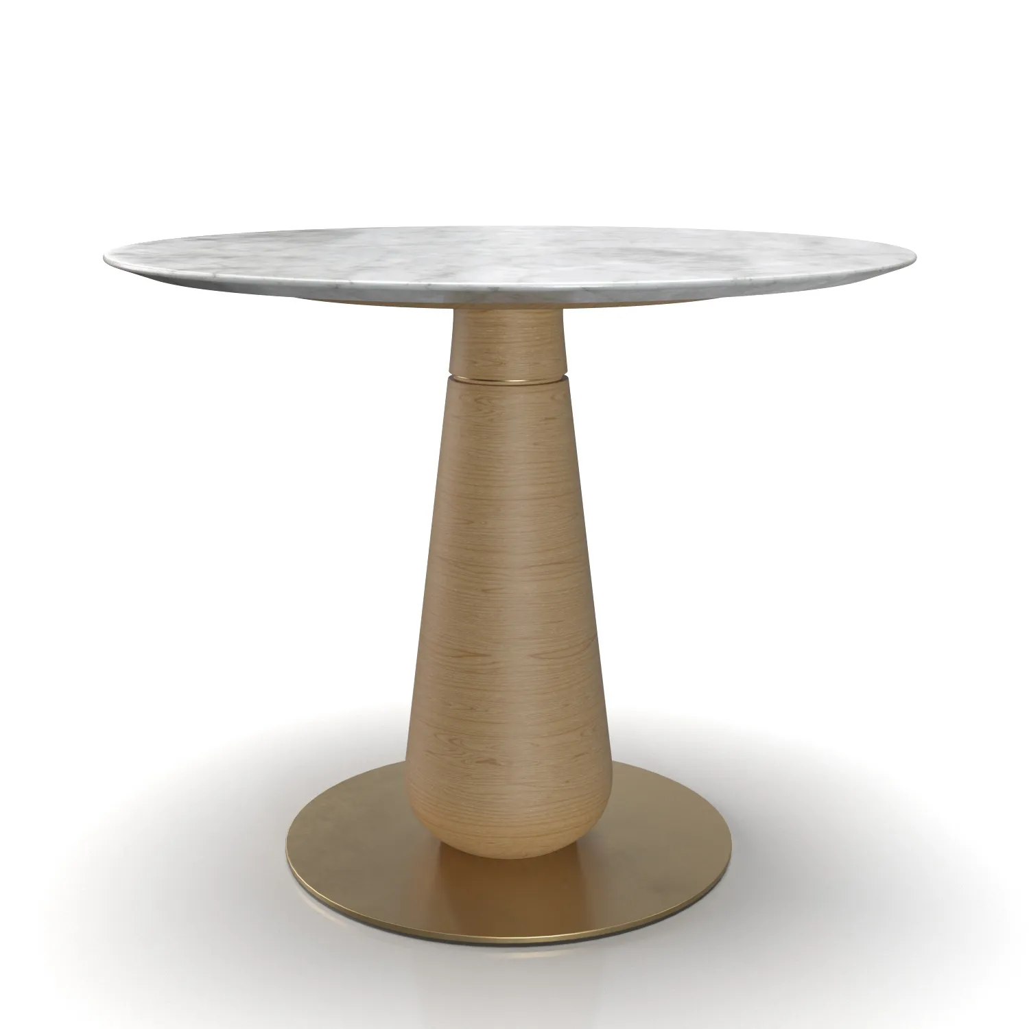Wood And Metal Base With Top Stone Round Dining Table PBR 3D Model_06